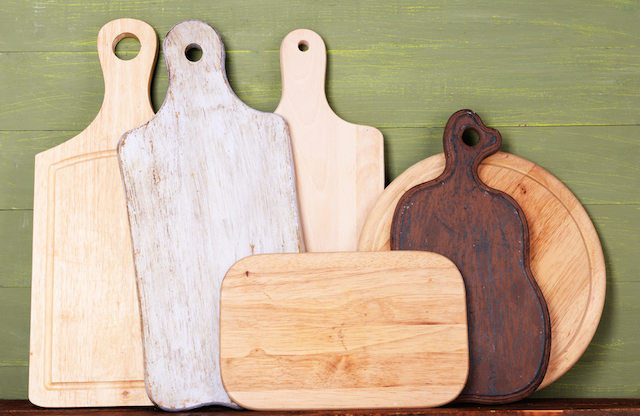 Six wood cutting boards