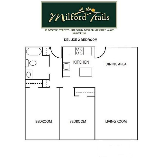 Deluxe 2 Bedroom Floorplan No Patio