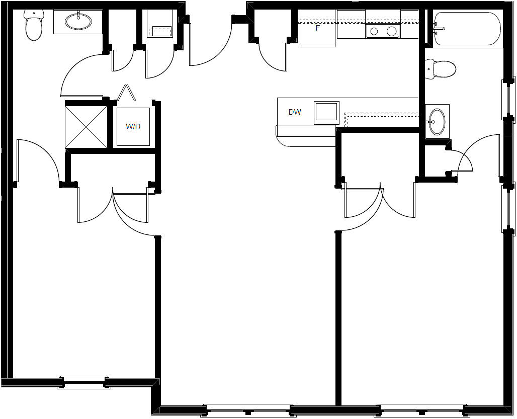 Pillsbury End unit Corner apt floorplan 2-bedroom-apartment