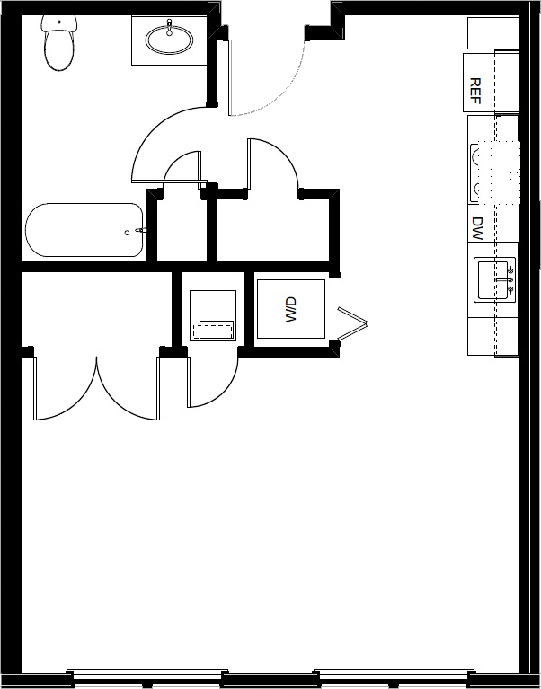 Souhegan Style Studio Apartment Floorplan