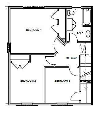 2nd Floor floorplan at Duplexes at Woodland Commons