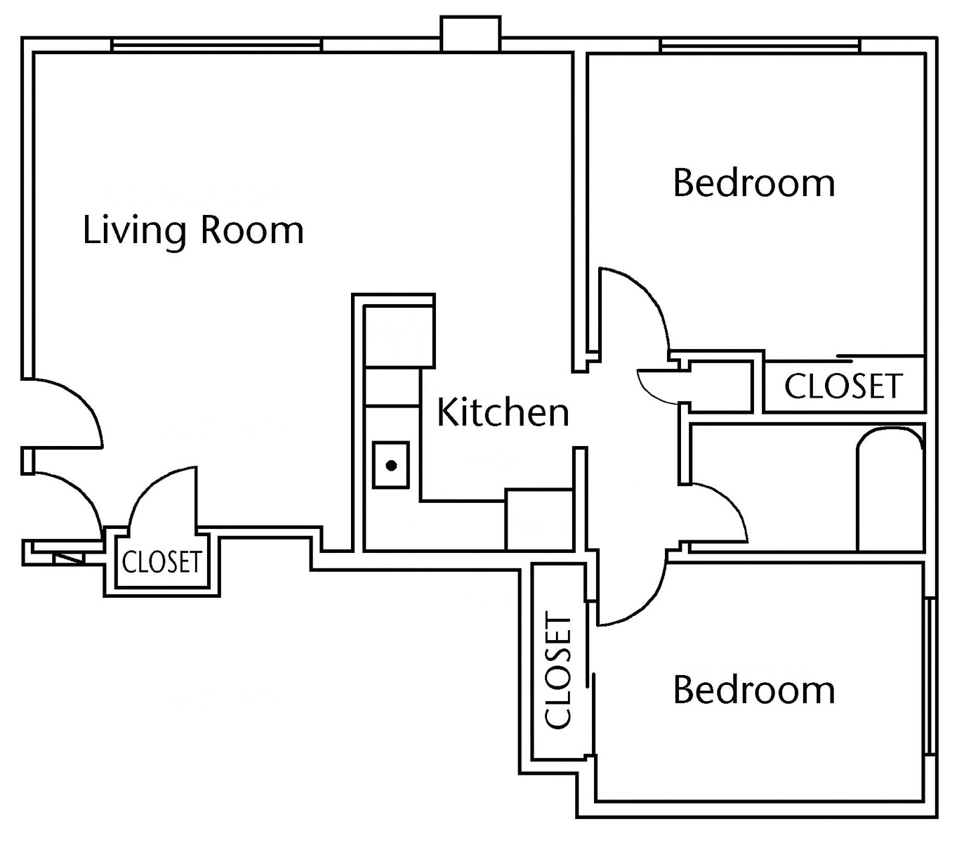 Floorplan 2 bedroom at Eagles Landing