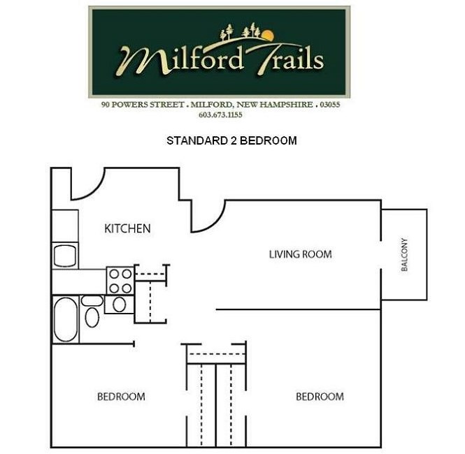 standard two bedroom floor plan