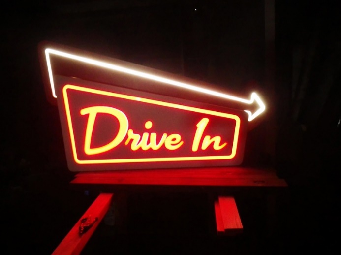 Drive in movie sign