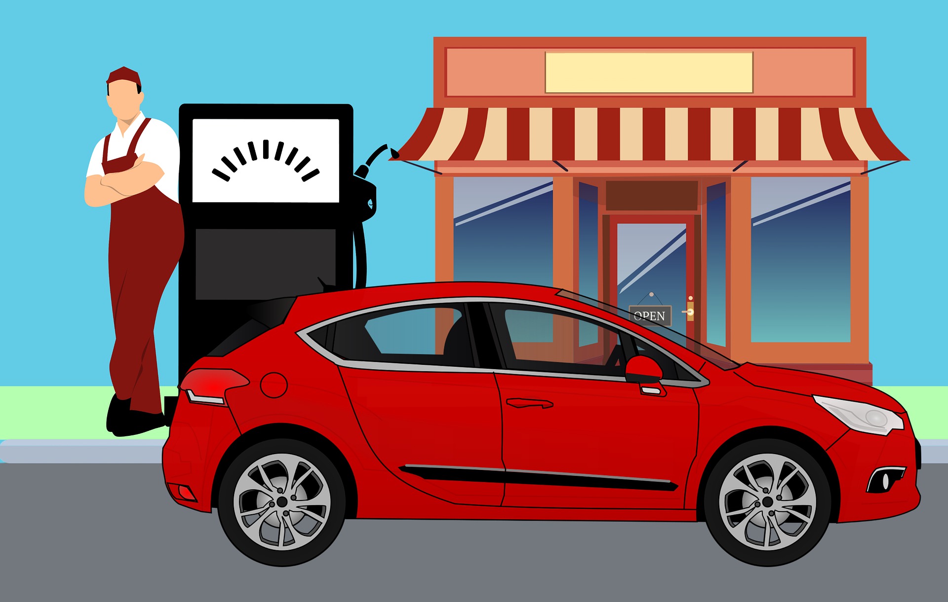 gas station illustration