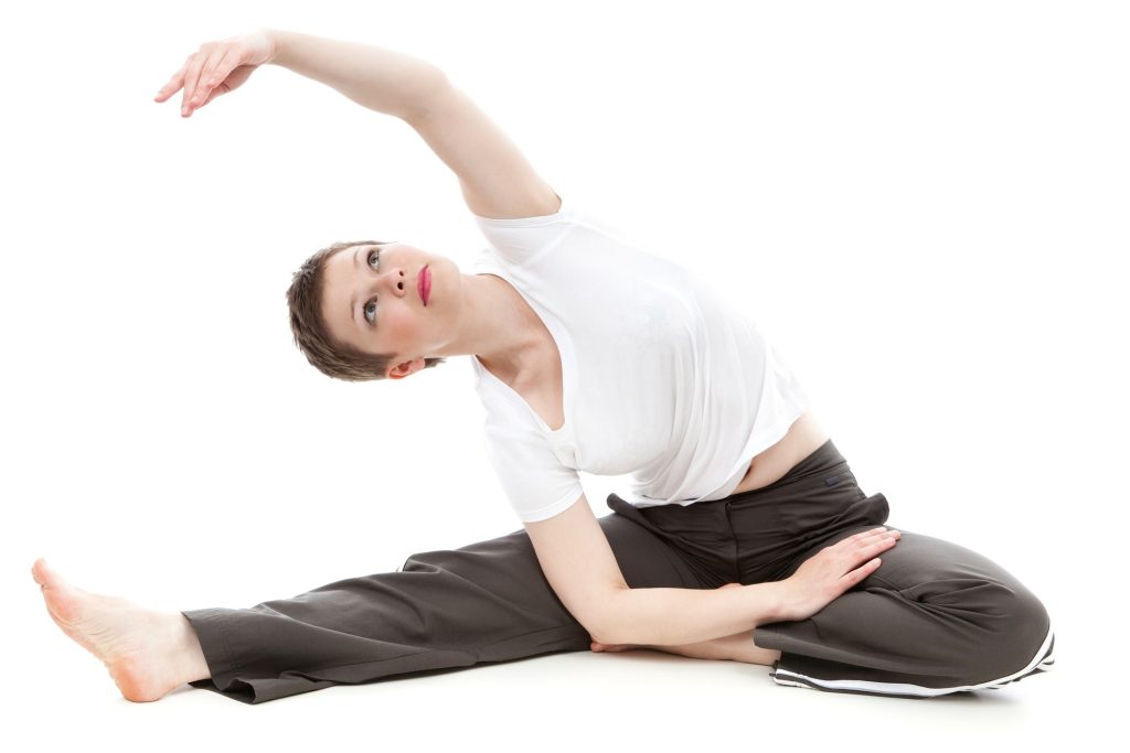 woman doing yoga