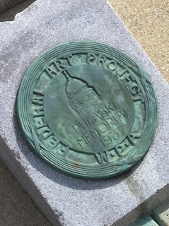 Pulaski Park copper medallion Manchester New Hampshire