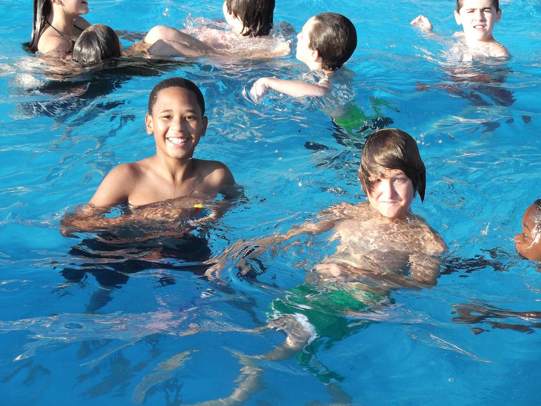 children in swimming pool